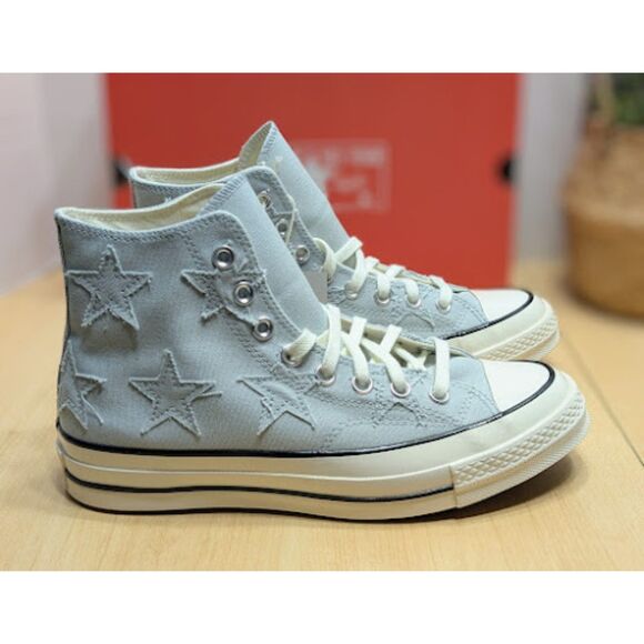 Converse Chuck 70 Archive Stars Rainwashed Grey Unisex High Top Sneakers NIB - Picture 2 of 14